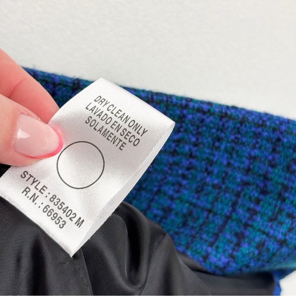 Vintage 90s Leslie Fay Blue Tweed Blazer Sz 18 - Picture 12 of 12